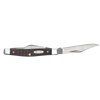 Handcrafted traditional Small Stockman pocket knife with textured brown synthetic handle, stainless steel blades, and polished bolsters, made in USA, featured in Pocket Knives and Farm, Garden & Tool collections.