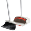 Set of broom and dustpan with an extendable handle, featuring soft flagged bristles and a wide mouth dustpan with red rubber edge, ideal for Home & Decor, Household Cleaning, and Cleaning Utensils collections.