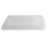 Clear durable plastic lid designed for standard half-sheet baking pans, perfect for kitchen storage, transporting baked goods, and included in cookware and baking supplies collections.