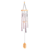 Handcrafted 40-inch silver windchime with wooden accents and engraved windcatcher, designed to add soothing melodies to outdoor spaces, featured in Farm, Garden & Tool and Garden Accessories collections.