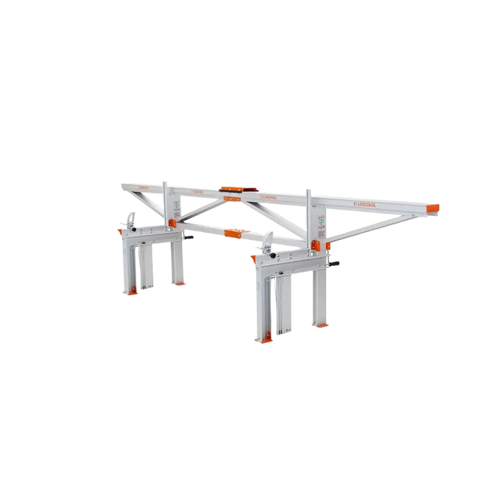 Portable silver and orange chain sawmill frame designed for cutting logs into lumber, featuring durable metal construction, suitable for Farm, Garden & Tool, Wood Cutting and Hauling, and Best Sellers collections.