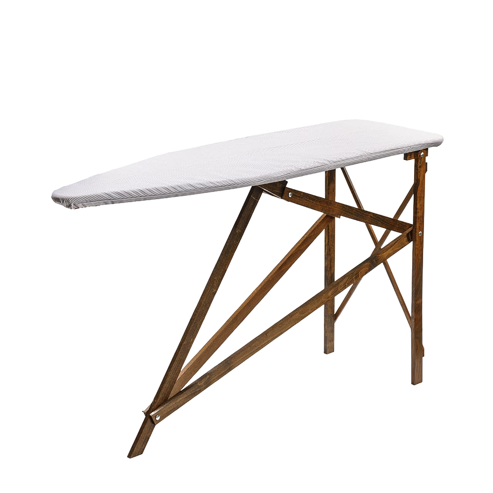 Handcrafted ironing board made in the USA with solid maple and birch wood frame, featuring a durable design perfect for Home & Decor, Laundry Supplies, and Amish Made collections.