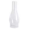 Clear glass oil lamp chimney with a 4-inch base and tapered bulge, designed for use with lamps and lighting, parts and accessories, chimneys and globes, best sellers, and promo eligible collections.