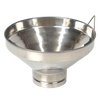 Large stainless steel funnel-shaped milk strainer with fine mesh and locking handle, handcrafted for Farm, Garden & Tool, Animal Care, Best Sellers, and Promo Eligible collections.