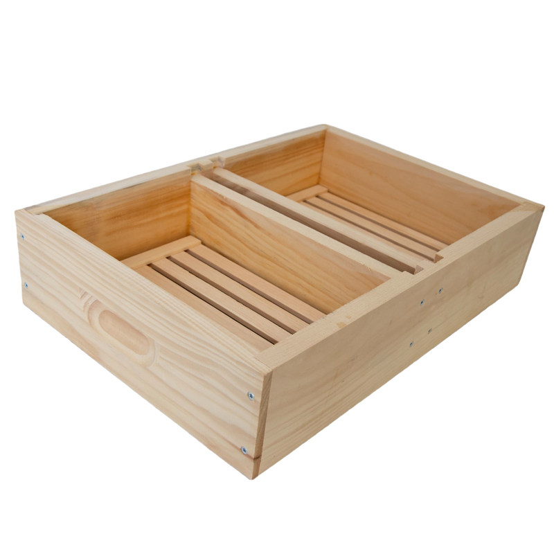 Handcrafted wooden top feeder for 8-frame hives with built-in wooden floats, Amish made in the USA, ideal for beekeeping and farm, garden & tool collections.