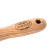 Close-up of a smooth wooden handle engraved with the DeWit logo and "Made in Holland," featuring a rounded end with a hanging hole, perfect for Farm, Garden & Tool collections.