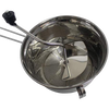 Stainless steel food mill with a hand crank and secure hooks for bowl attachment, designed for pureeing fruits and vegetables, featured in Farm, Garden & Tool, Kitchen & Food, and Food Prep collections.