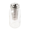 Wide mouth glass jar with a stainless steel lid and fine mesh infuser designed for brewing cold coffee or tea, suitable for kitchen, food, and brewing collections.
