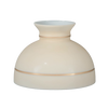 Light tan oil lamp shade with hand-painted gold bands and plain top, designed for a 10-inch base, featured in lamps and lighting, parts and accessories, and lamp shade collections.