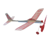 Handcrafted balsa wood flying model with red propeller and wingspan marked with bold lettering, designed for outdoor play, part of USA Made and Children's Toys collections.