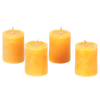 Set of four handcrafted votive candles made from pure beeswax in warm honey tones, featuring long burn times and included in USA Made and best sellers collections.