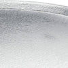Close-up of a 15-inch aluminum pizza pan with a distinctive pebble pattern surface, crafted for natural non-stick performance in cookware and kitchen use.