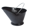 Handcrafted reinforced coal hod with continuous steel rod bail handle and dust-tight folded seams, designed for easy pouring and suited for Stoves, Hearth Accessories, and Best Sellers collections.