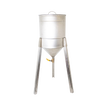 Handcrafted rust-proof stainless steel cream separator with sturdy three-leg stand, made in USA, ideal for farm, garden, and animal care use, part of Best Sellers and Promo Eligible collections.