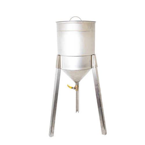 Handcrafted rust-proof stainless steel cream separator with sturdy three-leg stand, made in USA, ideal for farm, garden, and animal care use, part of Best Sellers and Promo Eligible collections.