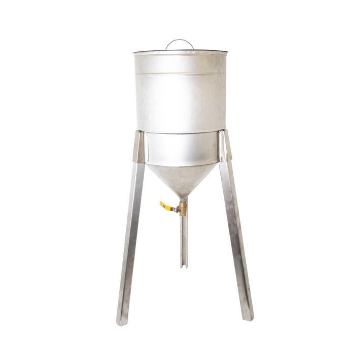 Handcrafted rust-proof stainless steel cream separator with sturdy three-leg stand, made in USA, ideal for farm, garden, and animal care use, part of Best Sellers and Promo Eligible collections.