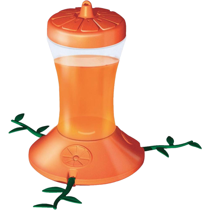 Handcrafted oriole feeder with three perches, three feeding ports, and a patented reverse funnel cap, designed for easy filling and cleaning in Farm, Garden & Tool and Animal Care collections.