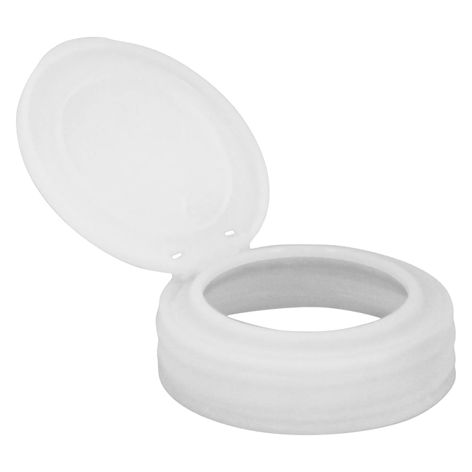 Handcrafted white flip top lid designed for regular mouth jars, made in USA, ideal for Kitchen Gadgets, Household Helpers, Storage and Serving, Home & Decor, and Best Sellers collections.