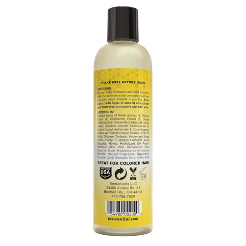 Handcrafted 8 fl oz bottle of sulfate-free shampoo with natural ingredients including honey, designed for colored hair and featured in Health & Wellness, Grooming and Personal Hygiene, Soaps and Soapmaking, Shampoo and Conditioner, USA Made, Best Sellers, and Promo Eligible collections.