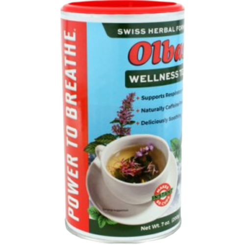 Container of Olbas Wellness Herbal Tea in bright blue and red packaging, featuring an image of a steaming cup with herbs, highlighting natural respiratory support in Kitchen & Food, Brewing Coffee and Tea, Best Sellers, and Promo Eligible collections.