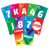 Brightly colored playing cards with point values and special Caliente and Bonus cards, designed for family fun in Toys, Games and Puzzles, and Best Sellers collections.