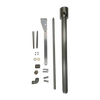 Assembly kit of durable, freezeproof deep well pump head components including metal rods, fittings, and mounting hardware, crafted in USA, ideal for water pump systems and appliances collections.