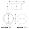 Technical drawing of a fully clad 5-quart sauce pot including top, side, and lid views, showing detailed dimensions and weight specifications for Kitchen & Food cookware collections.