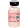 Clear plastic bottle filled with finely ground pink salt, featuring a black flip-top lid and a pink label with product information, part of Kitchen & Food and Pantry collections.