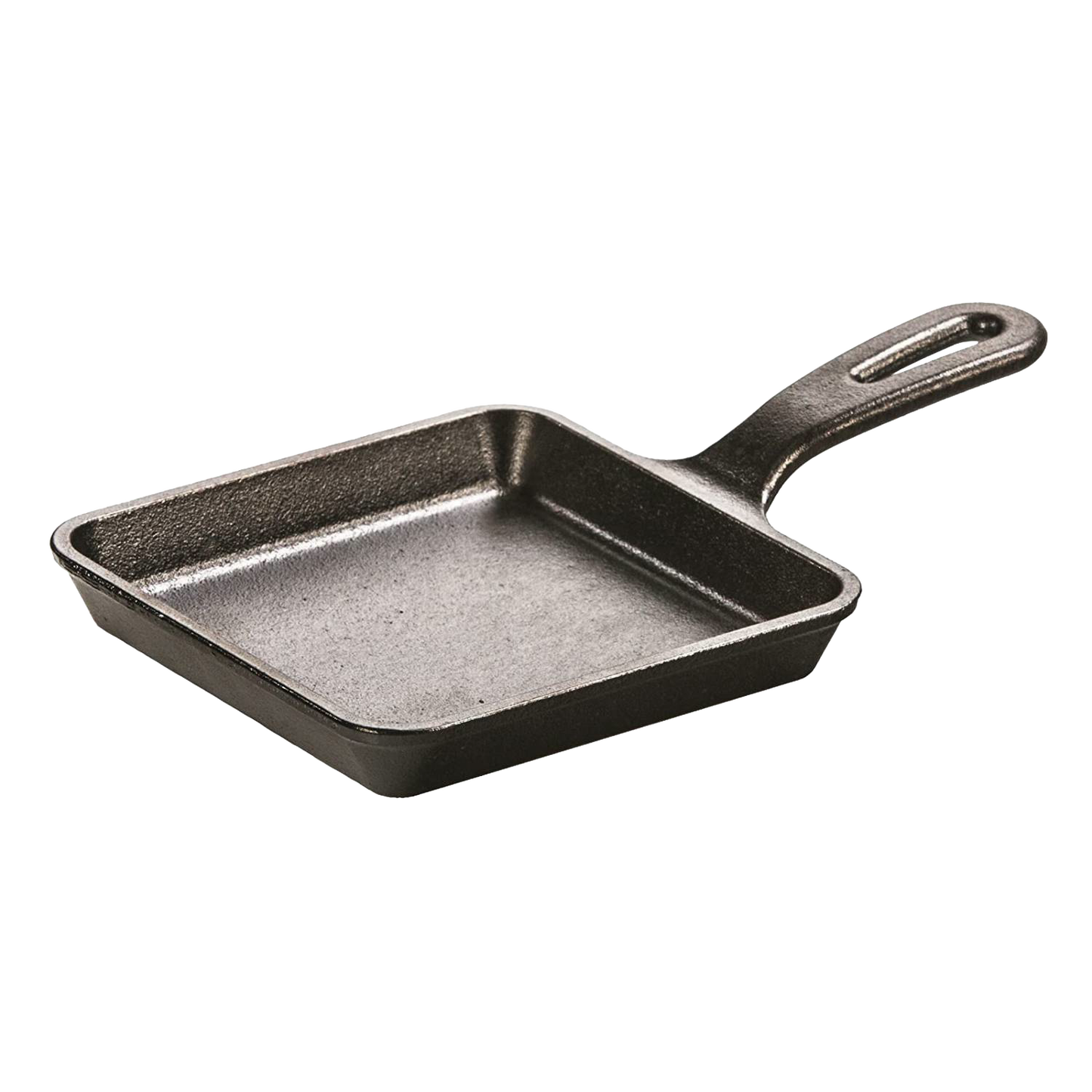 5-inch square cast iron skillet with a long handle, made in USA, handcrafted for versatile cooking in Kitchen & Food, Camping, Cast Iron, and Farm, Garden & Tool collections.