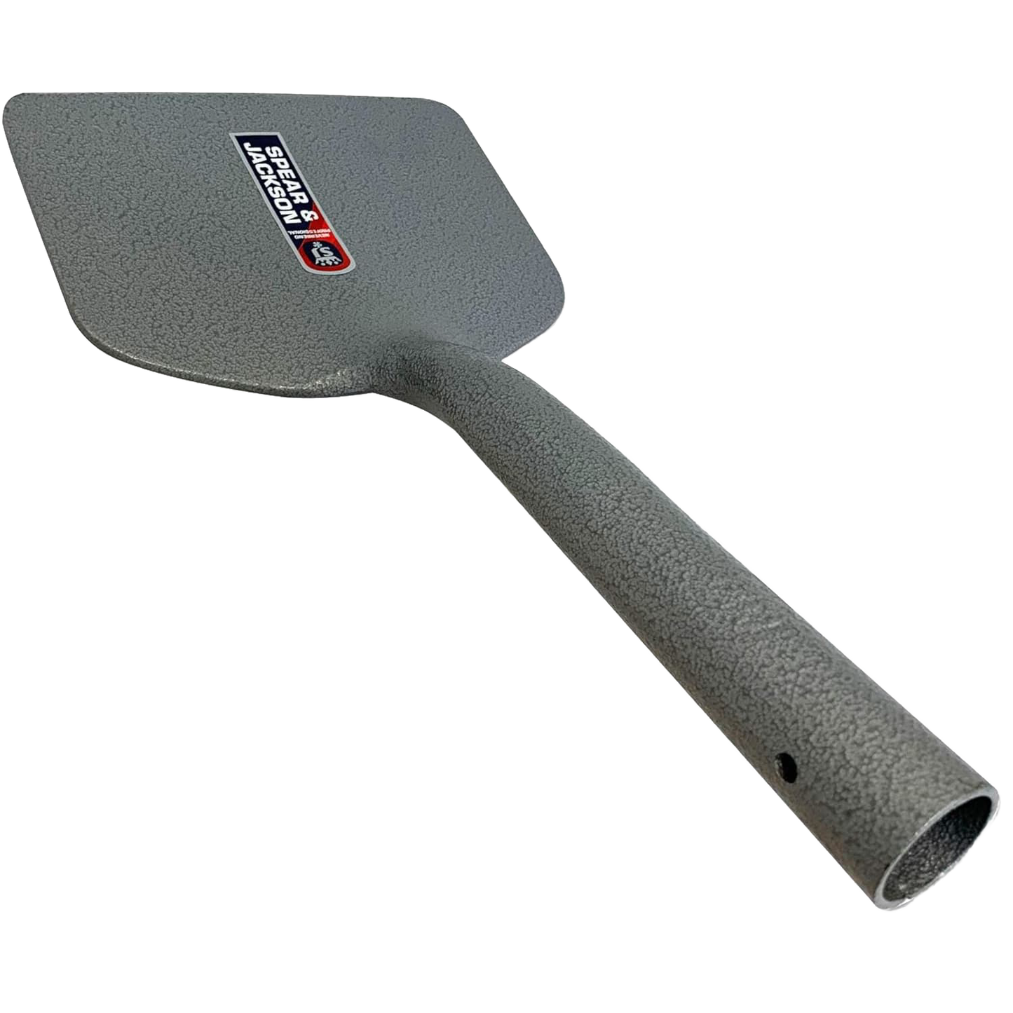 Powder-coated steel hoe head in gray with angled blade and curved neck, designed for weeding and cultivating, ideal for farm, garden, and digging tasks in best sellers collection.