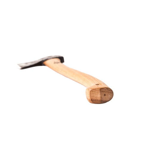 Handcrafted forest axe with a polished wooden handle and tempered steel blade, designed for chopping and wood hauling in Farm, Garden & Tool and Axes collections.