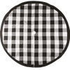 Handcrafted buffalo check tree skirt in classic black and white pattern with a soft cotton blend, designed to create a cozy rustic backdrop for holiday decor in Home & Decor, Holiday Decor, Best Sellers, and Promo Eligible collections.