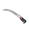 Curved metal scythe blade with hammered finish and black socket, designed for efficient cutting through dense growth, featured in Farm, Garden & Tool and Lawncare collections.
