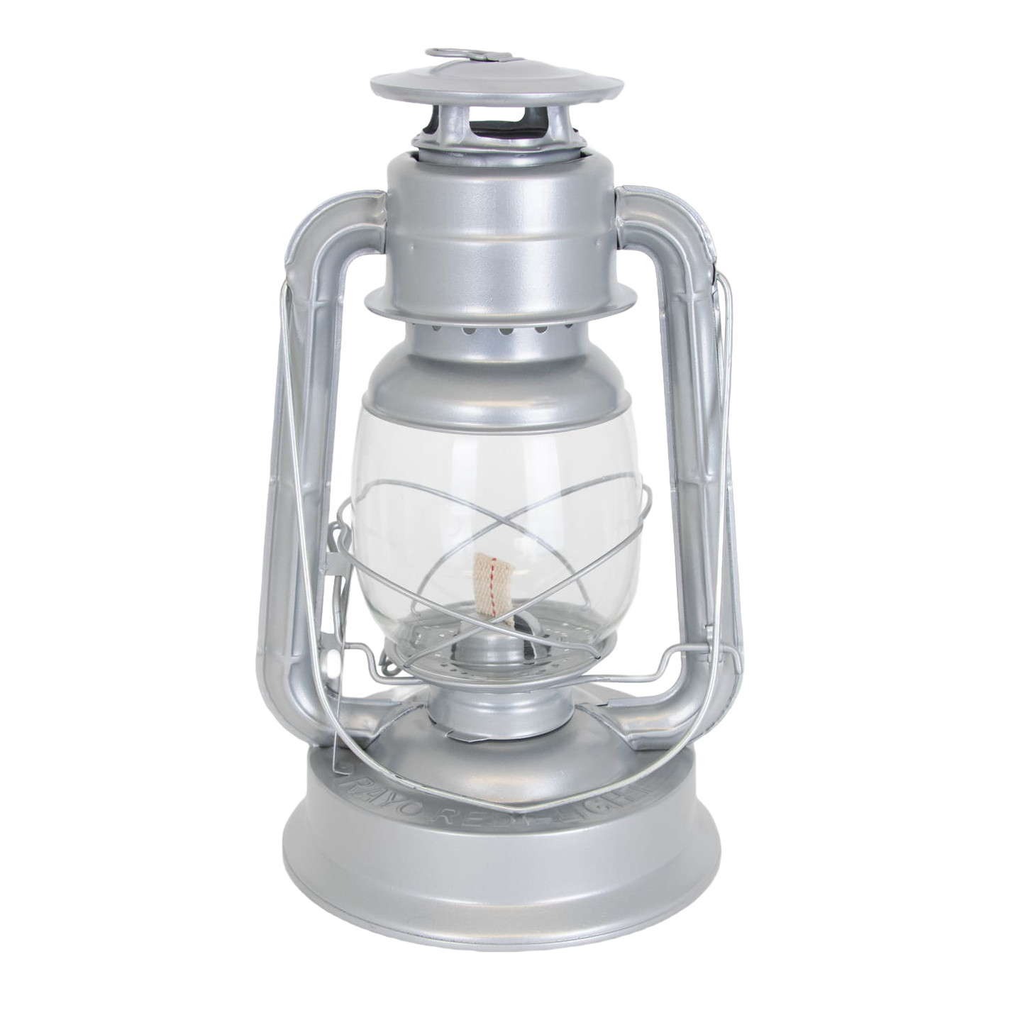 Handcrafted silver lantern with weather-resistant finish, featuring clear glass globe and durable frame, perfect for Farm, Garden & Tool, Camping, Emergency Supplies, and Best Sellers collections.