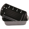 Two-piece non-stick perforated loaf pan set with inner draining pan to reduce grease, ideal for healthier meatloaf baking, featured in Kitchen & Food, Cookware, and Baking Supplies collections.