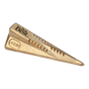 Heavy-duty 3.5 lb wood splitting wedge with a unique four-sided diamond shape and pointed end, designed for efficient wood cutting in farm, garden, and tool collections.