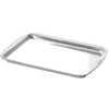 Silver textured baking pan made of heavy-gauge recycled aluminum with a pebble pattern for even browning and easy food release, ideal for kitchen and cookware collections.