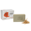 Handcrafted vetiver bar soap with soothing detox properties, enriched with organic coconut oil, shown with natural vetiver roots and packaging, featured in Health & Wellness and Soaps collections.