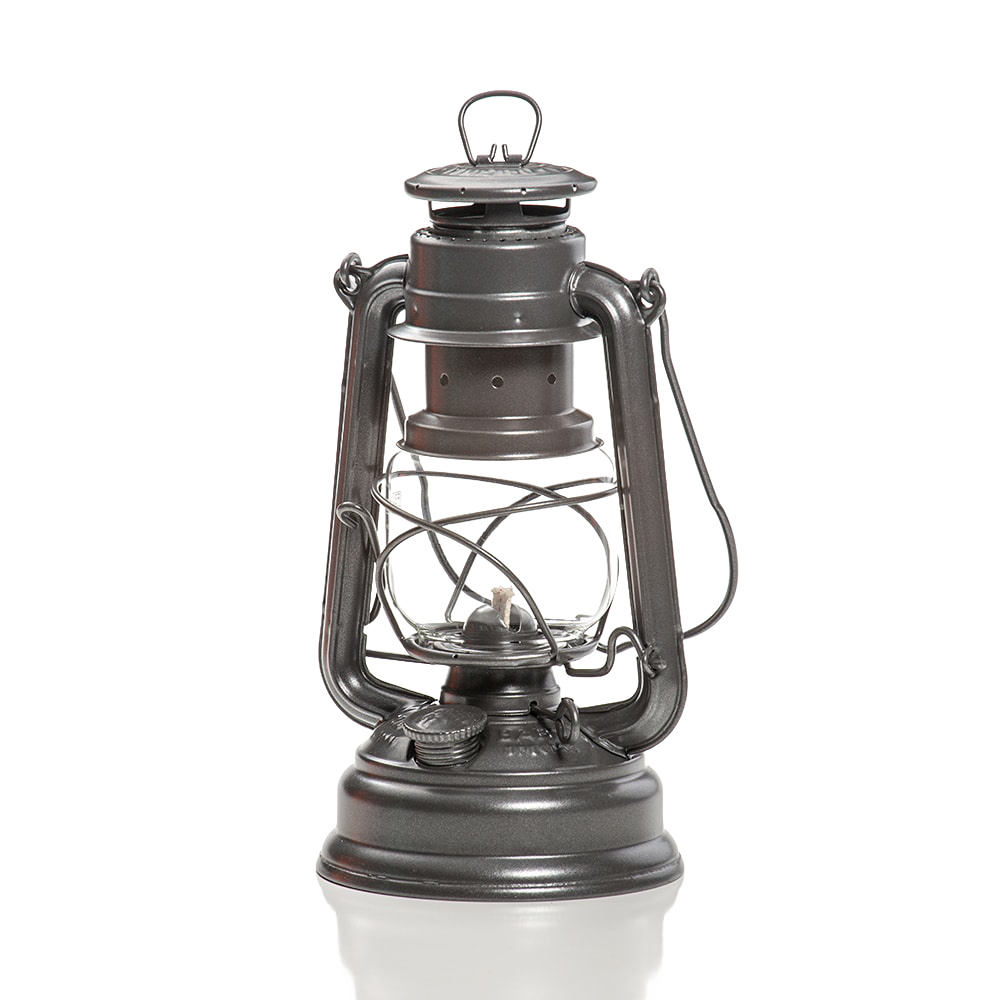 Handcrafted galvanized oil lantern with sturdy metal construction and classic design, ideal for Lamps & Lighting, Camping, Emergency Supplies, and outdoor use.