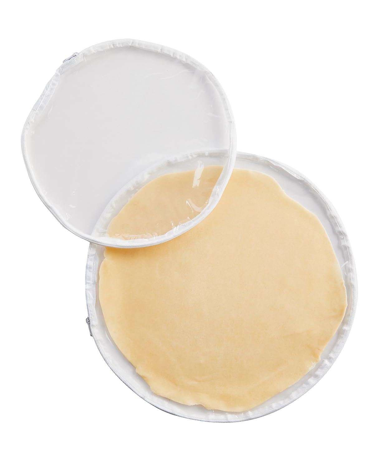 Two clear plastic zippered bags for shaping and rolling evenly sized, circular pie crusts, suitable for Kitchen & Food, Cookware, Baking Supplies, Best Sellers, and Promo Eligible collections.
