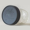 Close-up of a black leak-proof storage lid secured on a clear regular-mouth jar, ideal for airtight sealing of herbs and foods in Kitchen & Food, Storage and Serving, Best Sellers, Promo Eligible collections.
