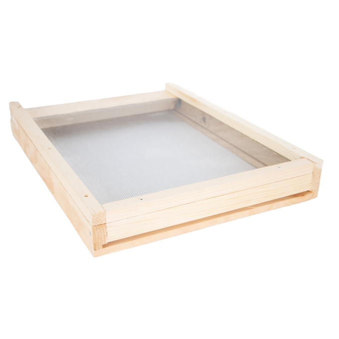 Handcrafted Amish-made wooden screen base with fine mesh, designed for use in 10-frame beehives to monitor varroa mites, part of Farm, Garden & Tool and Beekeeping Supplies collections.
