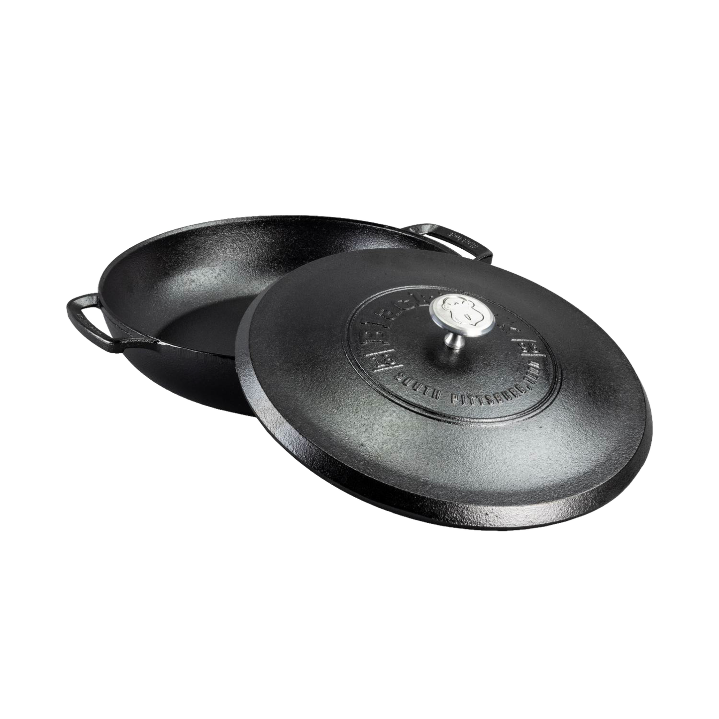 Handcrafted lightweight cast iron braiser with secure lid, featuring a triple-seasoned finish for durable nonstick performance, made in USA, ideal for Kitchen & Food and Cookware collections.