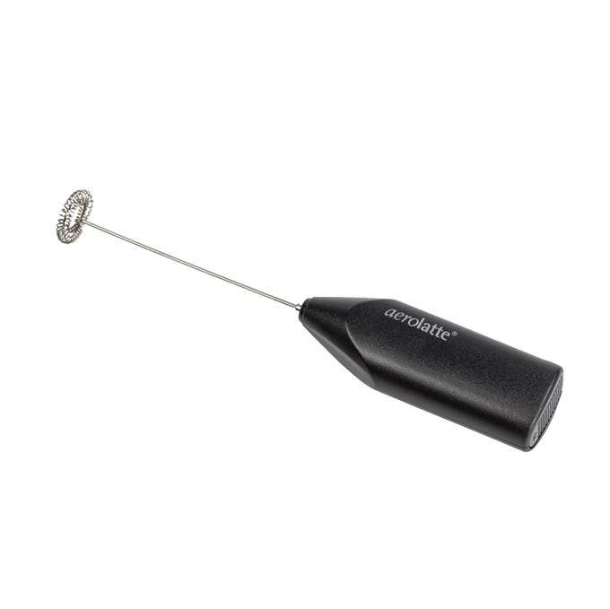 Compact handheld milk frother with black ergonomic handle and stainless whisk, perfect for creamy froth and versatile kitchen use, featured in Kitchen & Food and Best Sellers collections.