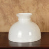 White opal glass lamp shade with a rounded dome shape and flared top, handcrafted and designed for use with traditional oil lamps in Lamps & Lighting and Parts and Accessories collections.