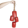 Handcrafted Christmas cowbells in antiqued red metal hanging from rustic rope, delivering a cheerful jingle, perfect for Home & Decor, Holiday Decor, Best Sellers, and Promo Eligible collections.