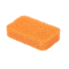 Orange silicone dish scrubber with porous texture, resistant to mold and mildew, designed for gentle cleaning in household cleaning and kitchen gadget collections.