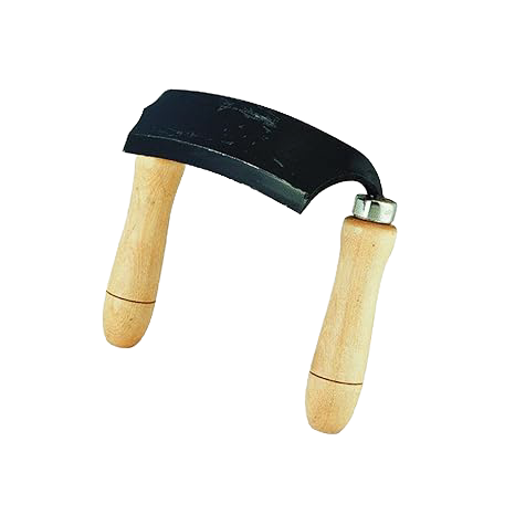 Handcrafted curved draw shave with durable steel blade and smooth wood handles, ideal for debarking logs and woodworking in Farm, Garden & Tool, Hand Tools and Hardware, and Wood Cutting collections.