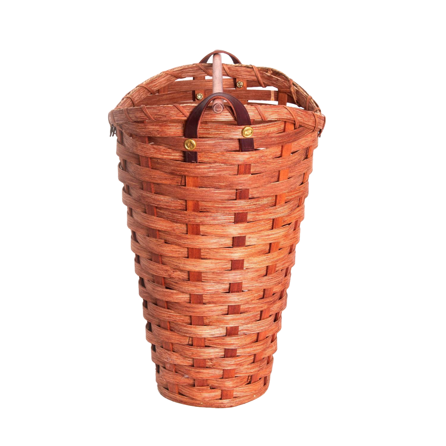 Handwoven maple wood toilet paper holder basket with birch dowel rod, Amish made in the USA, holds three standard rolls inside and one on top, ideal for Home & Decor and Household Helpers collections.