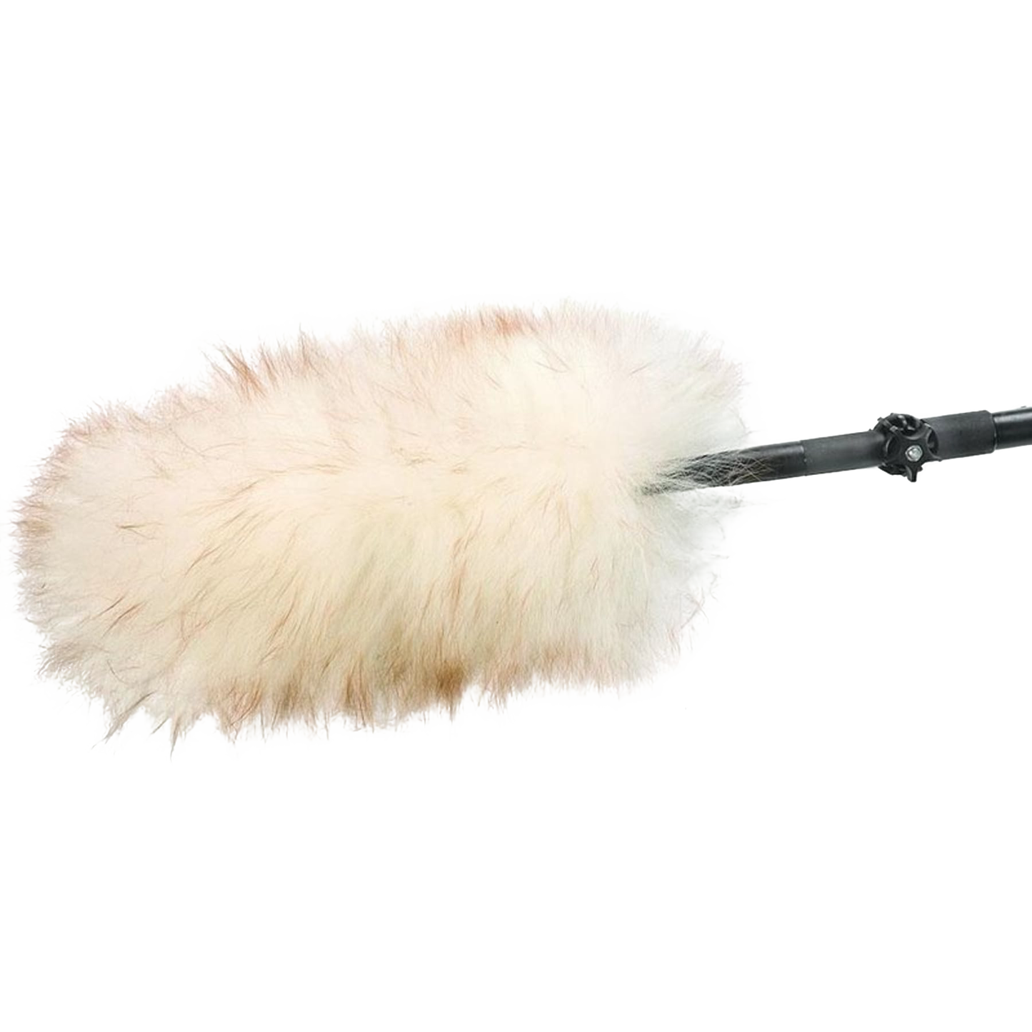 Angled lamb's wool duster head attached to a telescoping handle, featuring soft natural fibers with lanolin for gentle dusting, ideal for Home & Decor and Cleaning collections.